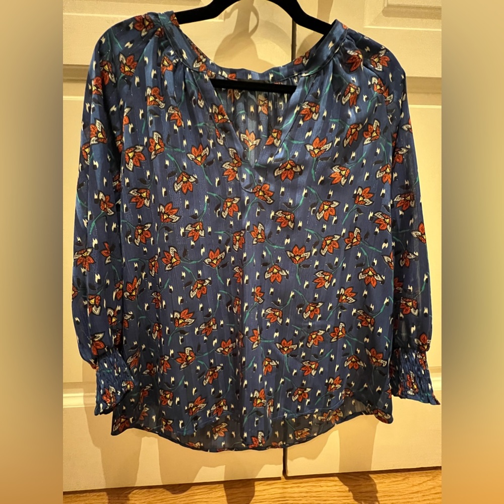 Aqua Floral Top